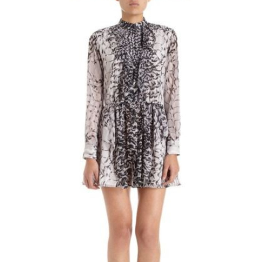 Thakoon Addition Mixed Print Ruffle Dress